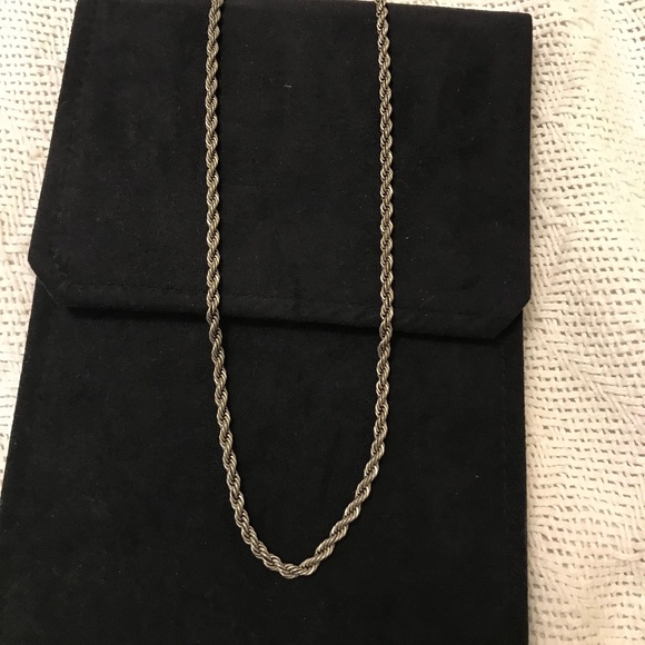 24 inch Twisted Silver Metal Chain - vintage, heavy weight - Picture 1 of 6